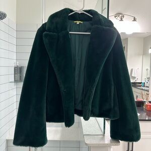 Gianni Bini Green Faux Fur Jacket